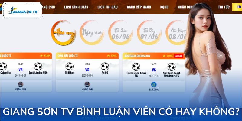 Giang Sơn TV bình luận viên có hay không