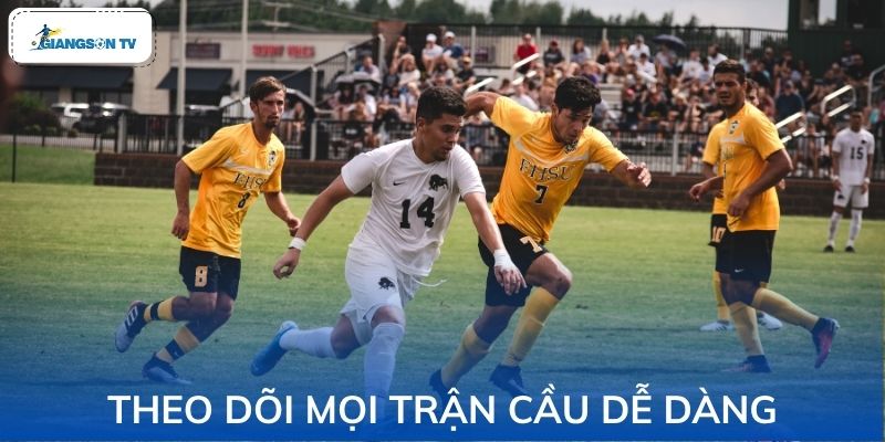 Giao diện tìm kiếm trận đấu tại danh mục